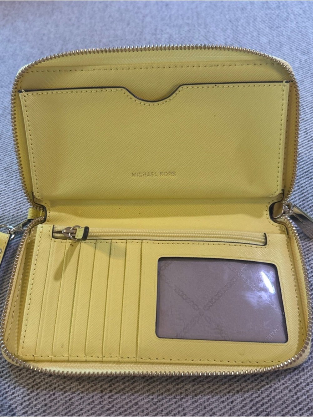 Michael Kors Bright Yellow Zip Wristlet - Picture 5 of 5